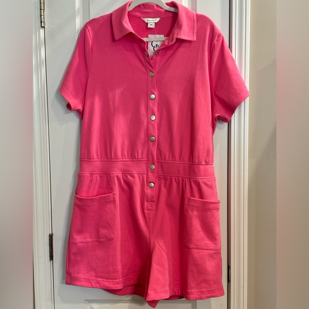 NWT Rae Mode hot pink romper Size 2X